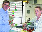 Martin Slabbert with Hilton Preston of Spescom MeasureGraph on site at Transwerk